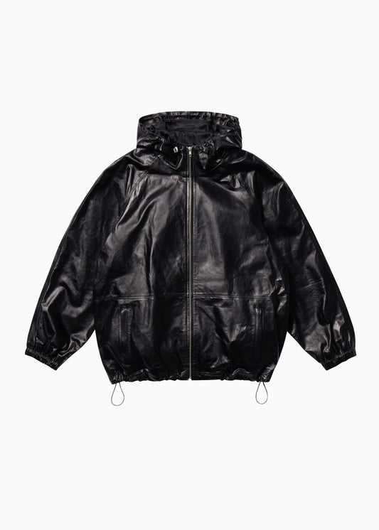 Hooded Leather Jacket